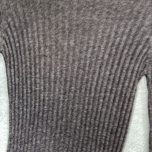 BCBG Maxazria Dress Womens Large Grey Wool Angora‎ Cashmere Turtleneck Ribbed - Picture 2 of 11
